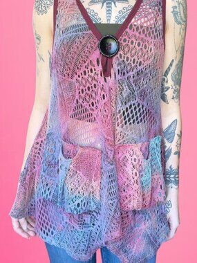 Crochet fairy tank top with pockets